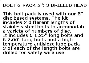 SuperTrapp 504-7206 5 inch Bolt Kit 6  Pack (holds 1-20 discs) - Stainless Steel