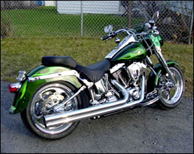 Chrome Big Growl 2-1/4" Long Rifles Exhaust for Harley Softail 1986-2005